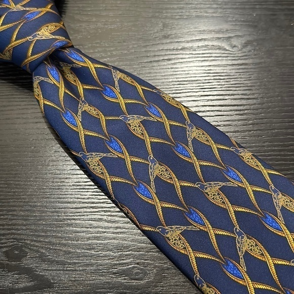 Lanvin Paris Bird Motif Silk Tie - Picture 1 of 7
